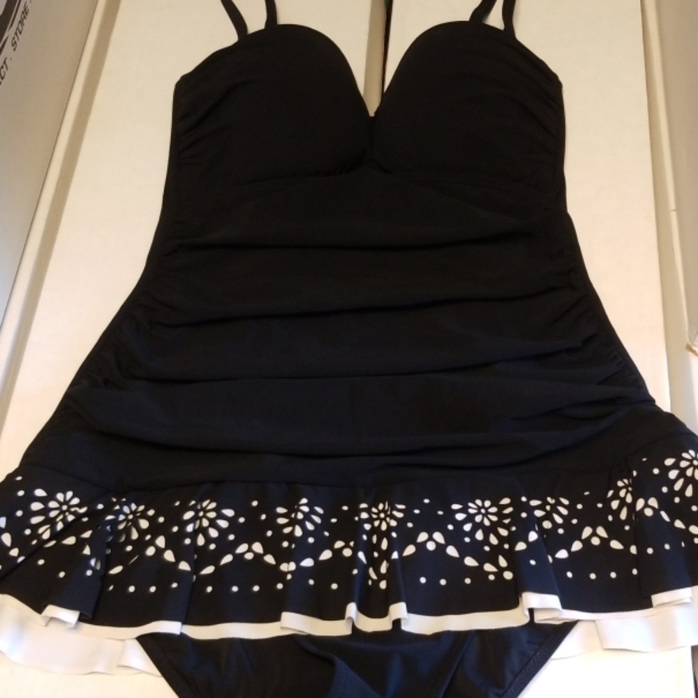 Black one piece swim suit